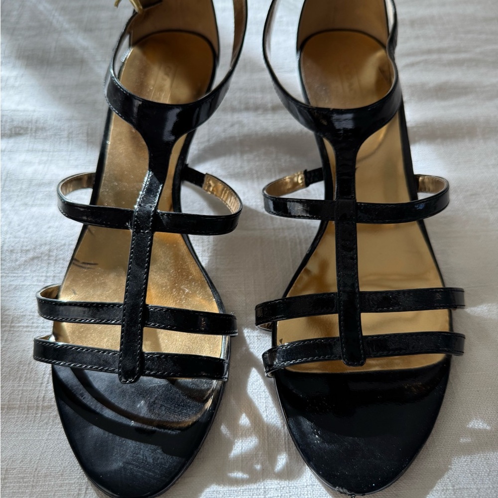 Coach - Chic Black Strappy Sandals